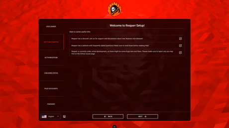 Initial setup step 2 – server or connection configuration